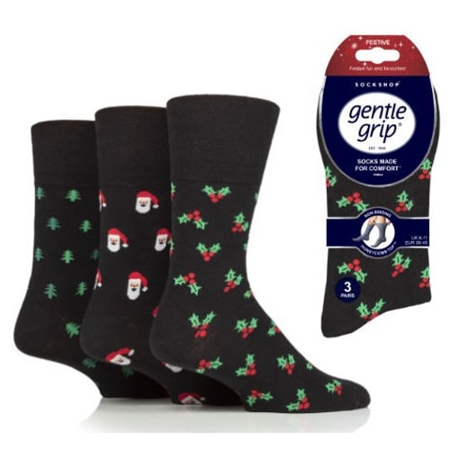 Christmas Dark Design Gentle Grip Socks